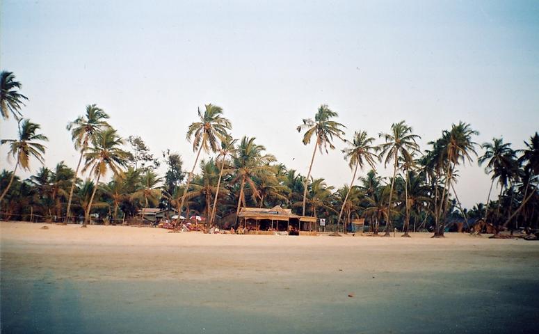 bild einer hütte am strand in colva, goa